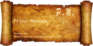 Prinz Mátyás névjegykártya