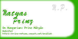 matyas prinz business card